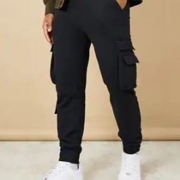 Men Cargo Joggers with Zipper Pockets-30