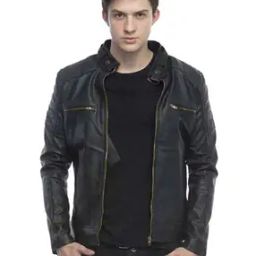 Men Regular Fit Biker Jacket-image-46