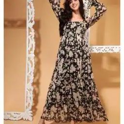 Women Floral Print Tiered Dress-image-46