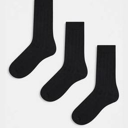 Pack of 3 Ribbed Mid-Calf Length Socks-image-96