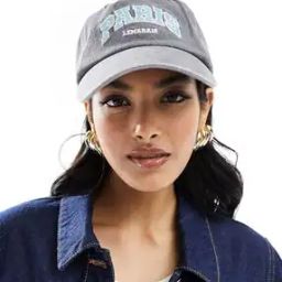 Paris Slogan Washed Canvas Baseball Cap-image-76