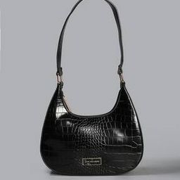 Women Croc-Embossed Baguette Bag-image-16