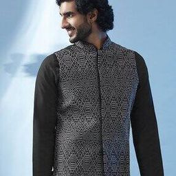 Men Regular Fit Nehru Jacket-image-64