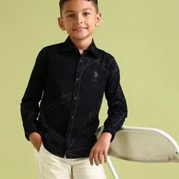 u.s. polo assn. Boys Brand Print Regular Fit Cotton Shirt-picture-45