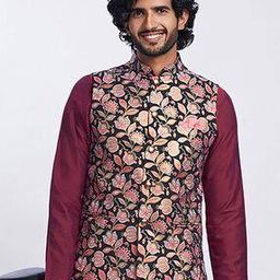 Men Regular Fit Nehru Jacket with Patch Pockets-15