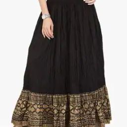 Women Printed Flared Skirt with Elasticated Waistband-picture-49