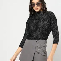 Women Boat-Neck Glittery Sweater-image-92