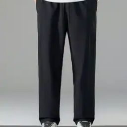 Men Straight Track Pants with Elasticated Waist-image-100