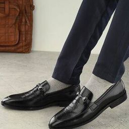 Men Pointed-Toe Slip-On Shoes with Metal-Accent-image-23