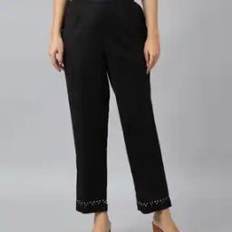 Straight Fit Pants with Embroidery-image-12