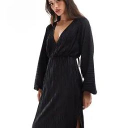Blouson Sleeve Plisse Shift Dress-image-14