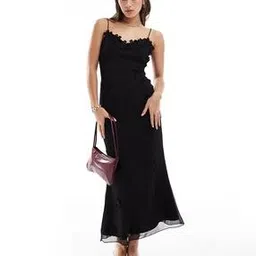 Floral Embroidered V-Neck Maxi Sheath Dress-image-20