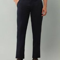 Men Tapered Fit Flat-Front Trousers-image-62