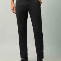 Men Tapered Fit Flat-Front Trousers-image-37