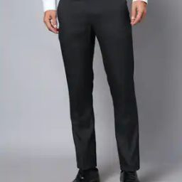 Men Tapered Fit Flat-Front Trousers-image-17