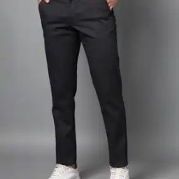 Men Slim Fit Flat-Front Trousers-image-64