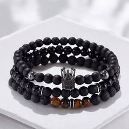 Set of 3 Men Stone-Beaded Bracelets-22