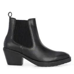 Women's Classic Stacked Heel Ankle Boots Fashion Round Toe Boot-image-2