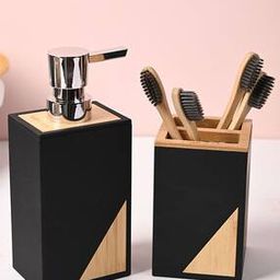 Market99 Matte Black  Plastic Bathroom Set Of 2 (400 ml)-picture-11