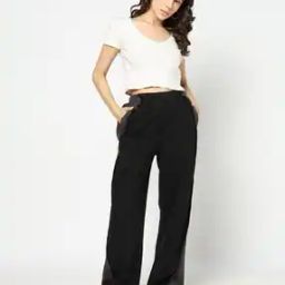 Women Cut & Sew Flared Track Pants-image-7