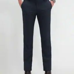 Men Tapered Fit Flat-Front Trousers-image-58