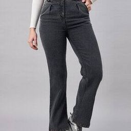 Women Flared Jeans with Insert Pockets-image-58