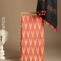Handwoven Ikkat Unstitched Top Dupatta Set-image-70