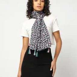 Women Floral Print Stole with Tassels-picture-18