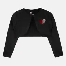 Girls Open-Front Shrug with Embellishment-2