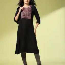 Women Embroidered Straight Kurta-image-67