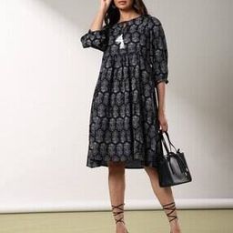 Women Floral Print A-Line Dress-image-112
