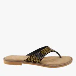 Embellished Thong-Strap Flat Sandals-image-1