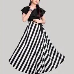 Stripes Fit and Flare Dress-image-51