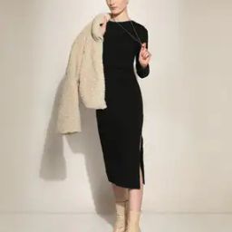 Women Bodycon Dress with Side-Slit-image-27