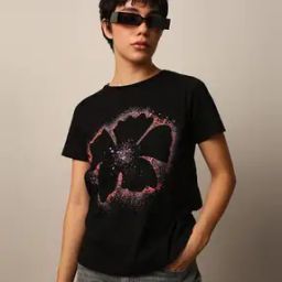 only Women Floral Print Regular Fit Crew-Neck T-Shirt-picture-9