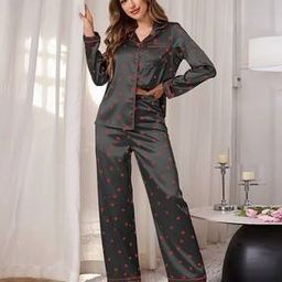 Women Printed 2-Piece Shirt & Pyjamas Set-image-5