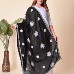 Women Embellished Chinnon Dupatta-image-6
