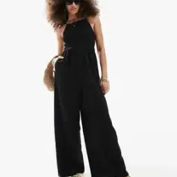 asos design Shirred Halter-Neck Jumpsuit-picture-28