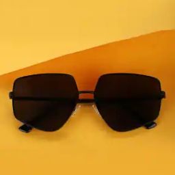 Women Black Lens Black Rectangle Sunglasses - CLSW029-image-1