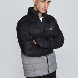 Men Colour-block Quilted Jacket-image-0