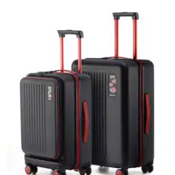 Set of 2 Striped Luggage Bags with TSA Lock-17