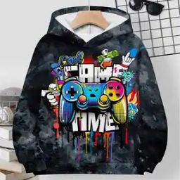 Boys Graphic Print Relaxed Fit Hoodie-image-127