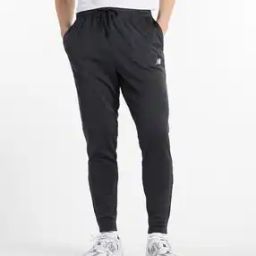 Men Sport Knit Straight Track Pants with Logo Print-image-3