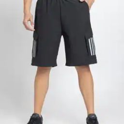 Men Mercedes Mc Regular Fit Cargo Shorts with Brand Print-image-7