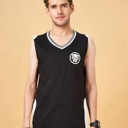 sf jeans by pantaloons Cotton Colour-block V-Neck Vest-picture-30