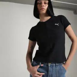Women Wardrobe Essentials Ribbed Slim Fit Crew-Neck T-Shirt-image-56