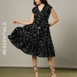 Women Polka-Dot Print Cotton Tiered Dress-17