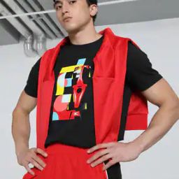 Men Scuderia Ferrari Race Graphic Print Regular Fit Crew-Neck T-Shirt-image-34