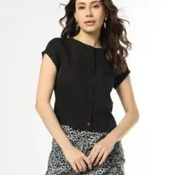 Women Slim Fit Shirt with Lace Trims-image-83