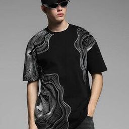 Men Printed Oversized Crew-Neck T-Shirt-image-13